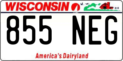 WI license plate 855NEG