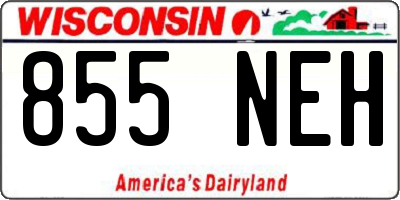 WI license plate 855NEH