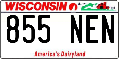 WI license plate 855NEN