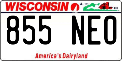 WI license plate 855NEO
