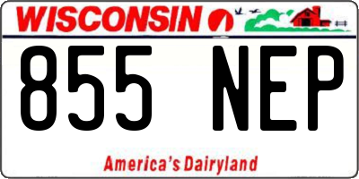 WI license plate 855NEP