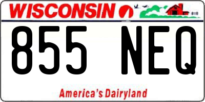 WI license plate 855NEQ