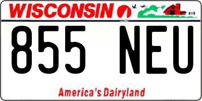 WI license plate 855NEU