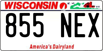 WI license plate 855NEX