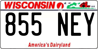 WI license plate 855NEY