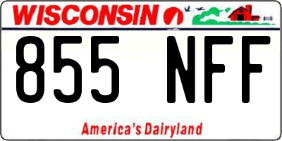 WI license plate 855NFF