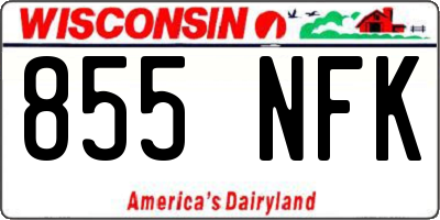 WI license plate 855NFK