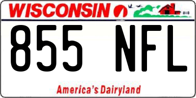 WI license plate 855NFL