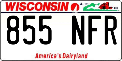 WI license plate 855NFR
