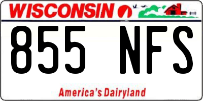 WI license plate 855NFS