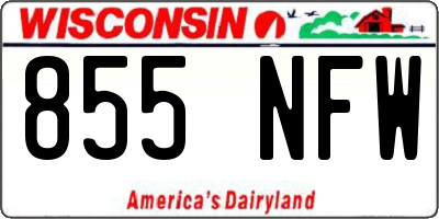 WI license plate 855NFW