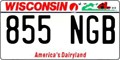 WI license plate 855NGB