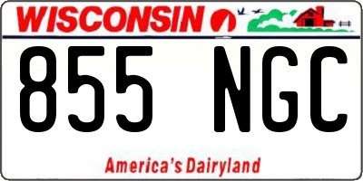 WI license plate 855NGC