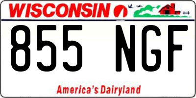 WI license plate 855NGF