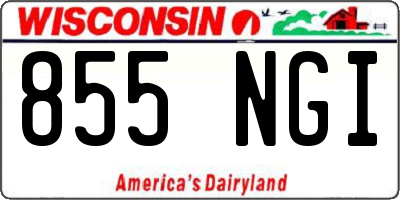 WI license plate 855NGI