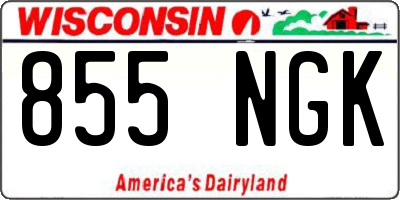 WI license plate 855NGK