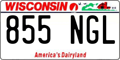 WI license plate 855NGL