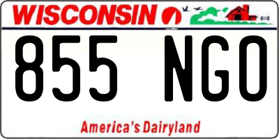 WI license plate 855NGO