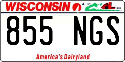 WI license plate 855NGS