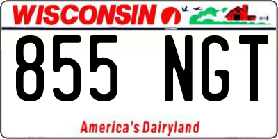 WI license plate 855NGT