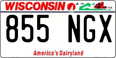 WI license plate 855NGX