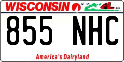 WI license plate 855NHC