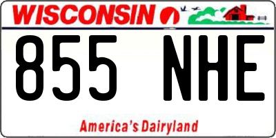 WI license plate 855NHE