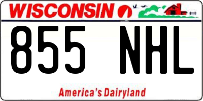 WI license plate 855NHL