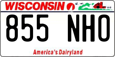 WI license plate 855NHO