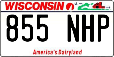 WI license plate 855NHP