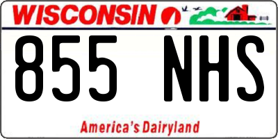 WI license plate 855NHS