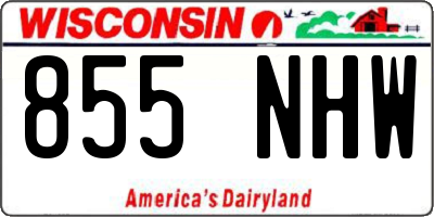 WI license plate 855NHW