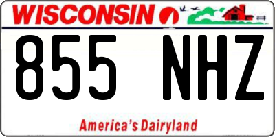 WI license plate 855NHZ