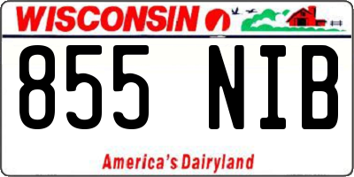 WI license plate 855NIB