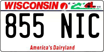 WI license plate 855NIC