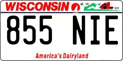 WI license plate 855NIE