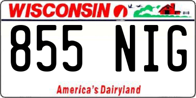 WI license plate 855NIG