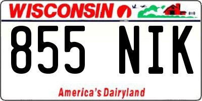 WI license plate 855NIK