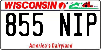 WI license plate 855NIP