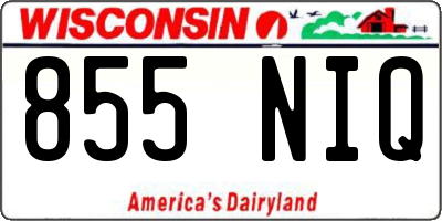WI license plate 855NIQ