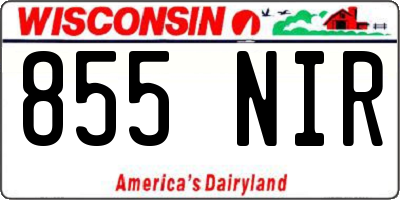 WI license plate 855NIR