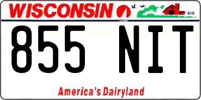 WI license plate 855NIT