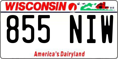 WI license plate 855NIW