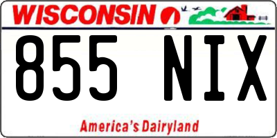 WI license plate 855NIX