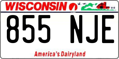 WI license plate 855NJE