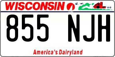 WI license plate 855NJH