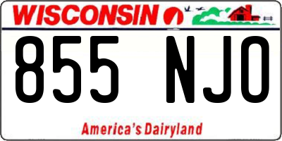 WI license plate 855NJO