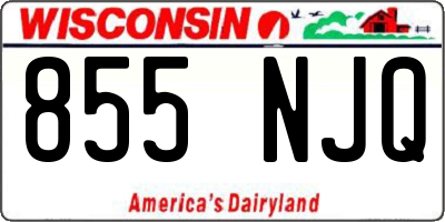 WI license plate 855NJQ