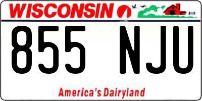 WI license plate 855NJU