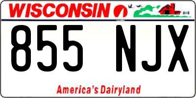 WI license plate 855NJX